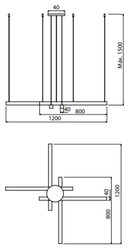 Pendente Bastoni 120X120Cm Led 60W 3000K Bivolt Branco - Usina Imports... (Branco)