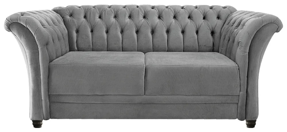 Namoradeira Chesterfield Sofia Suede Cinza - ADJ Decor