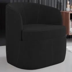 Kit 2 Poltronas Giratória Decorativa para Sala Dandara Z08 Veludo Pret