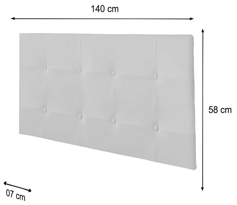 Painel Luna Para Cama Box Casal 140 cm Corino Branco - D'Rossi