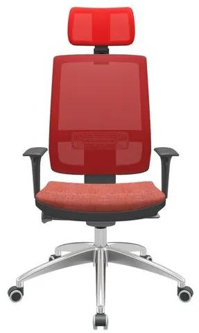 Cadeira Office Brizza Tela vermelho Com Encosto Assento Concept Rosé Autocompensador 126cm - 63070 Sun House