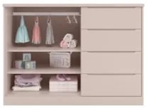 Cômoda Infantil 2 Portas 4 Gavetas Lua Z39 Rose - Mpozenato