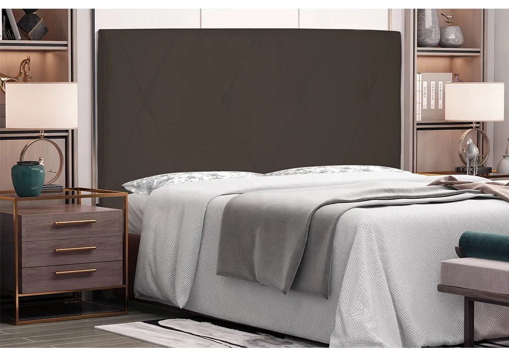 Cabeceira Aquilla Para Cama Box King 195 cm Suede - D'Rossi - Café