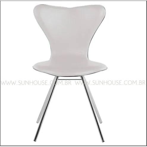 Cadeira Jacobsen Cromada Corino Branco - 12346 Sun House