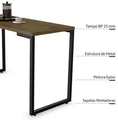 Conjunto Mesa de Cozinha Prattica Industrial 120cm com 4 Banquetas F02