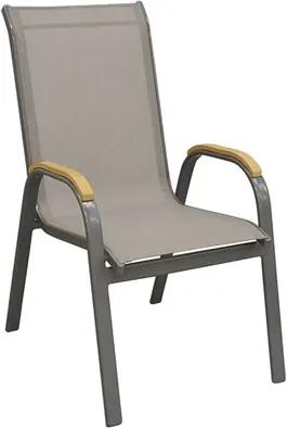 Cadeira Mayre em Alumínio C/Tela Mesh Bege