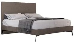 Cama Casal King com Cabeceira 199cm Pés Metálicos Elisa S05 Linho Marr