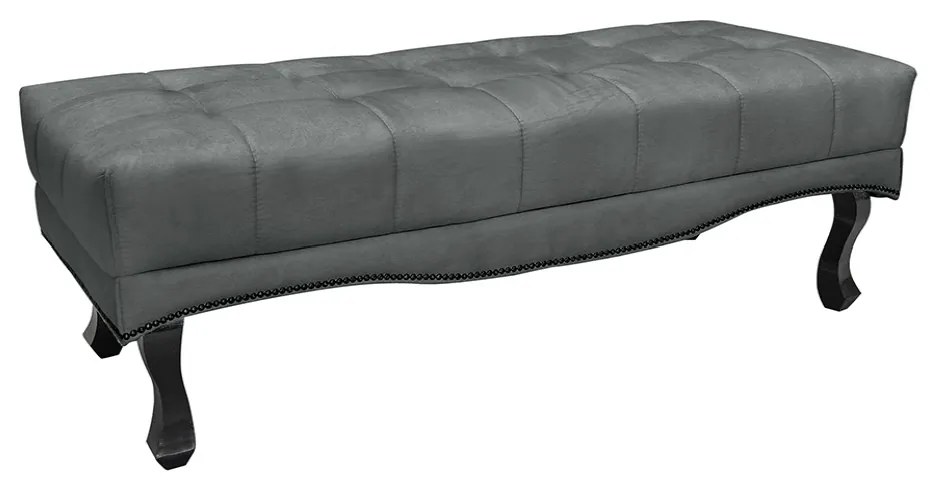 Cabeceira Cama Box Solteiro 90cm e Recamier Vicenza Veludo Cinza S04 - D'Rossi