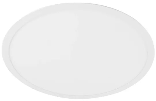 Plafon Led De Embutir Redondo Aluminio Branco 48W Panel - LED BRANCO QUENTE (3000K)