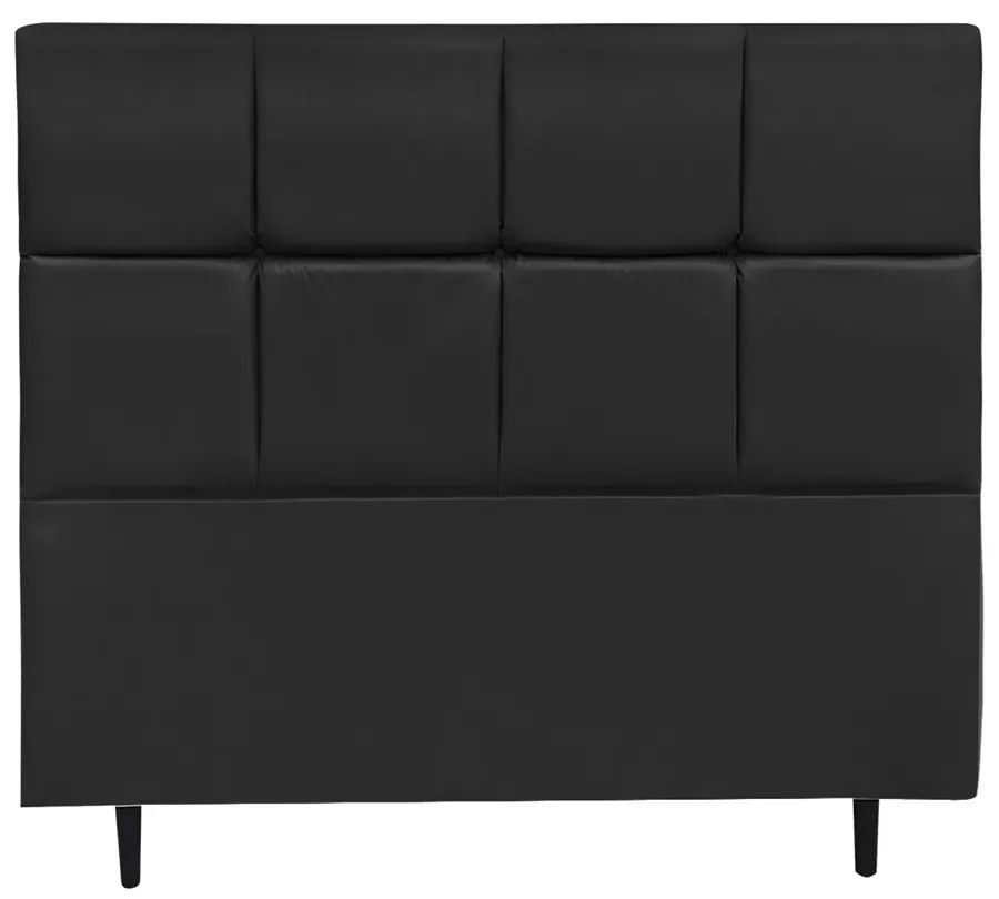 Cabeceira Roma para Cama Box Solteiro 90 cm Corino Preto - D'Rossi