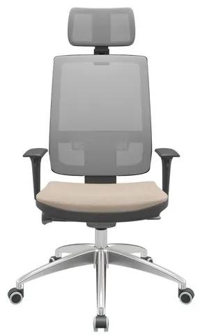 Cadeira Office Brizza Tela Cinza Com Encosto Assento Poliester Fendi Autocompensador 126cm - 63231 Sun House
