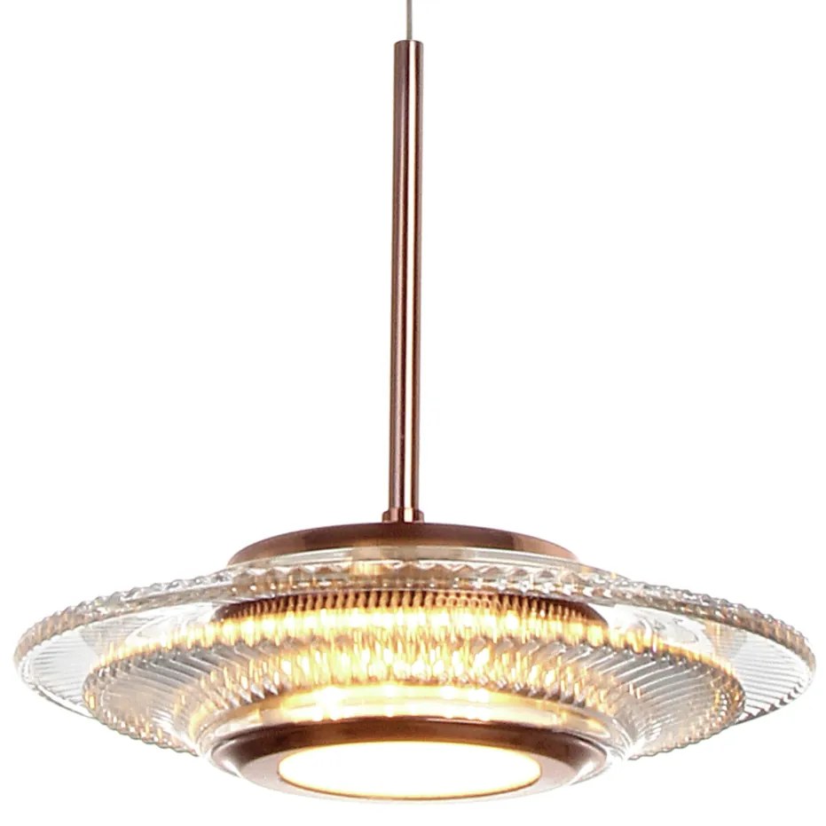 Pendente Sunflower Horizontal Ø22,5X19Cm 01Xled 9,4W 2700K Metal Alumi... (CAFÉ, 110v)