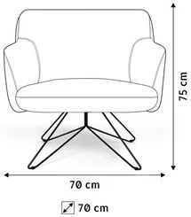 Kit 2 Poltronas Decorativas Jade Base Orby Fixa Corano C-05 Lona C-315