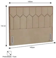 Cabeceira Cama Box Casal 140cm Órion P02 Veludo Bege - Mpozenato