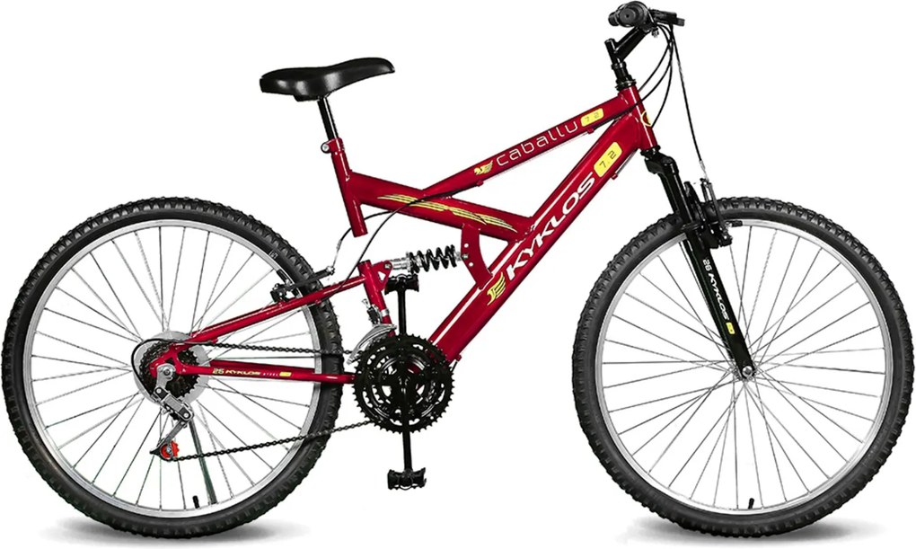Bicicleta Kyklos Bikes Aro 26 Caballu 7.2 Alumínio Natural 21V Vermelho