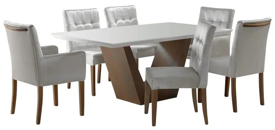 Conjunto De Jantar Essence Com 6 Cadeiras - Wood Prime UR 26395