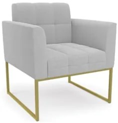 Namoradeira e 2 Poltronas Industrial Dourado Ana Bouclé Cinza - Ibiza