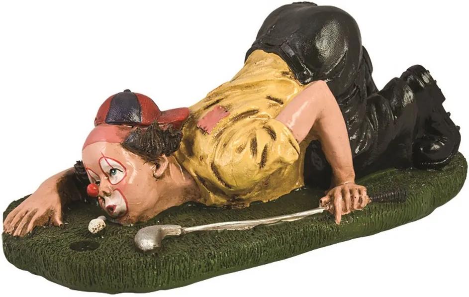 Escultura Decorativa Palhaço Golf Player