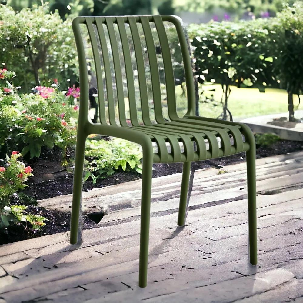 Kit 4 Cadeiras Monoblocos Área Externa Ipanema com Proteção UV Verde G56 - Gran Belo