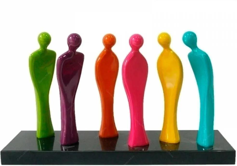 Escultura de Mesa Human Being Colorido em Resina - Urban - 65x36 cm