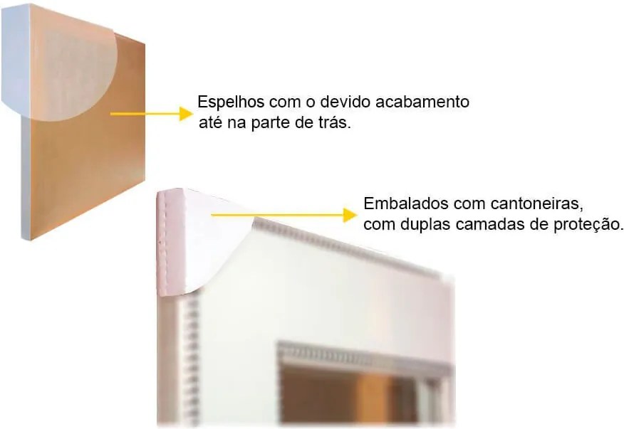 Espelho Com Bisotê Branco Provençal Com Apliques Prata