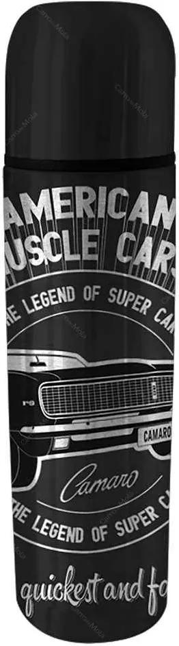 Garrafa Térmica GM American Muscle Car Preto 500 ml em Inox - Urban