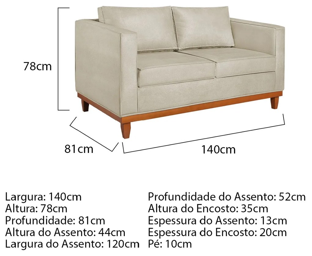 Kit Sofa 2 Lugares e Poltrona Europa Bouclé - ADJ Decor