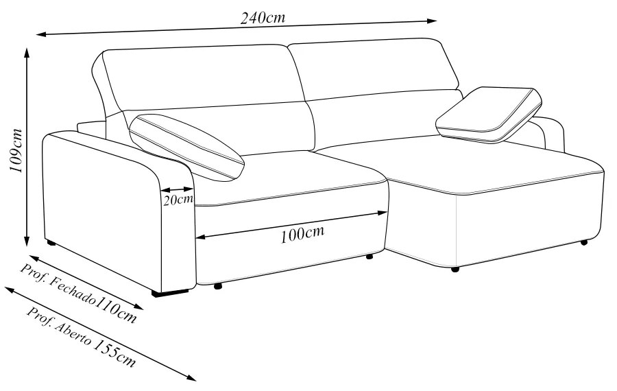 Sofá Decorativo Sala de Estar Ibiza 3 Lugares 240cm Reclinável e Retrátil Bouclê Off White G89 - Gran Belo