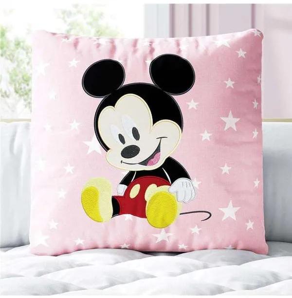 Almofada Mickey Mouse Baby Rosa Estrela Disney Grã