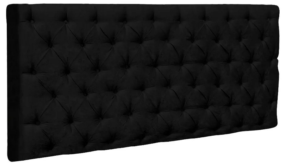 Cabeceira Painel Cristal para Cama Box Casal 2,00 m Suede Preto 1402 - D'Rossi