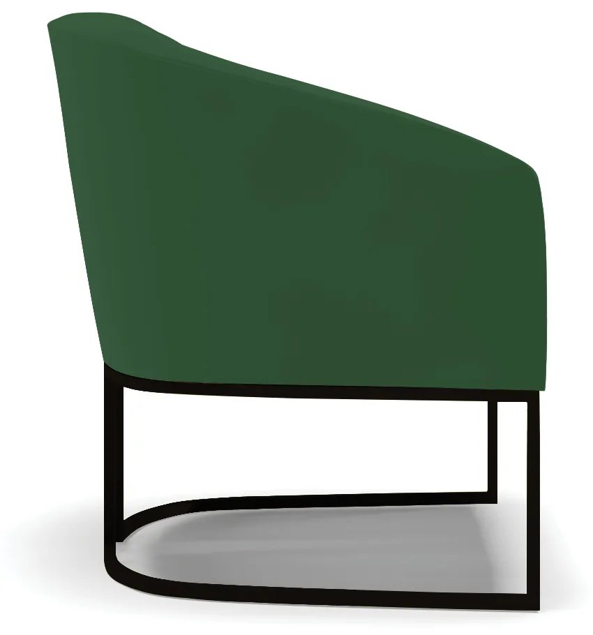 Poltrona Decorativa Industrial Preto Kit 2 Stella Veludo Verde D03 - D'Rossi