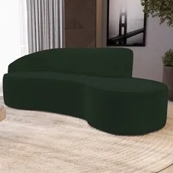 Sofá Living 2 Lugares 180cm Braço Esquerdo Mozart D06 Veludo Verde - M