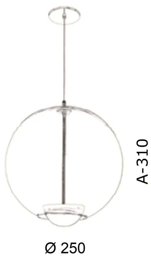Pendente Globo Led Integrado Ø25X31Cm Metal E Globo Ø25Cm 02 Pci X 5,5... (GRAFITE / COBRE FOSCO, AMBAR)