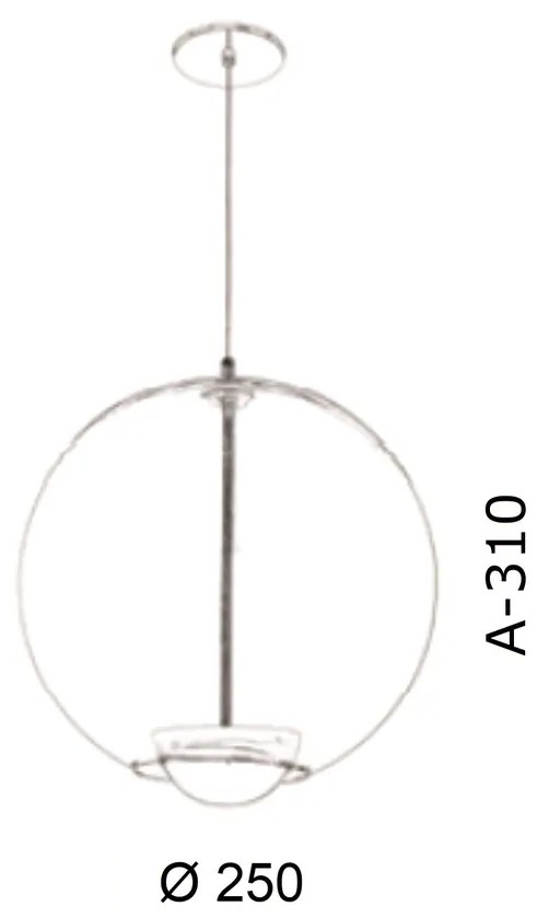 Pendente Globo Led Integrado Ø25X31Cm Metal E Globo Ø25Cm 02 Pci X 5,5... (GRAFITE / COBRE FOSCO, CLEAR (TRANSPARENTE))