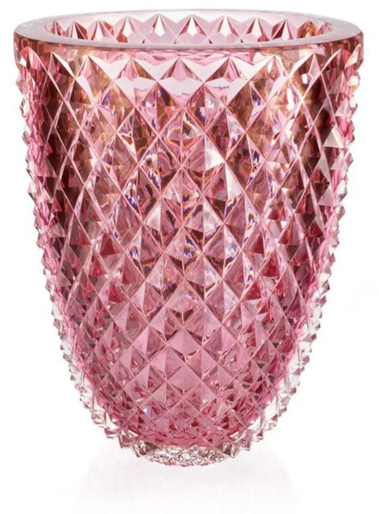 Vaso Di Murano Lapidado C/Ouro - Pink  P