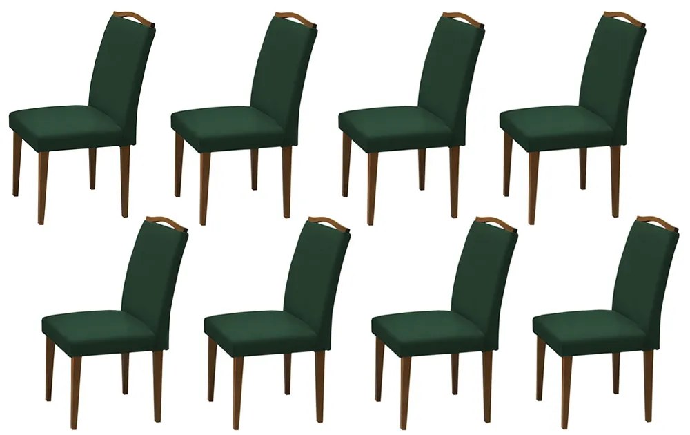 Conjunto 8 Cadeiras Decorativa Lorena Aveludado Verde