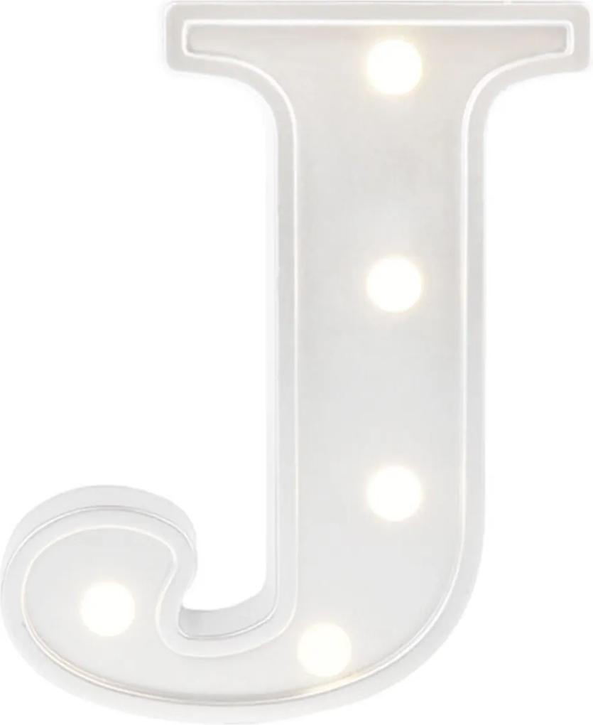 Mini Luminária Adoraria Letra J Luminosa Branco