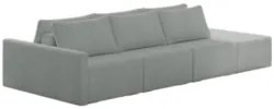 Sofá Ilha Modular com Puff para Sala Living 312cm Georgia Z08 Boucle C