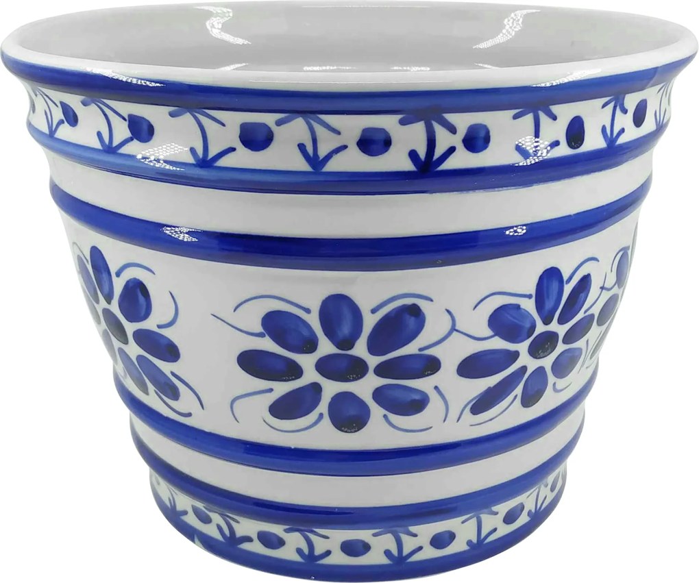 Vaso em Porcelana Azul Colonial 17 cm (com furo)