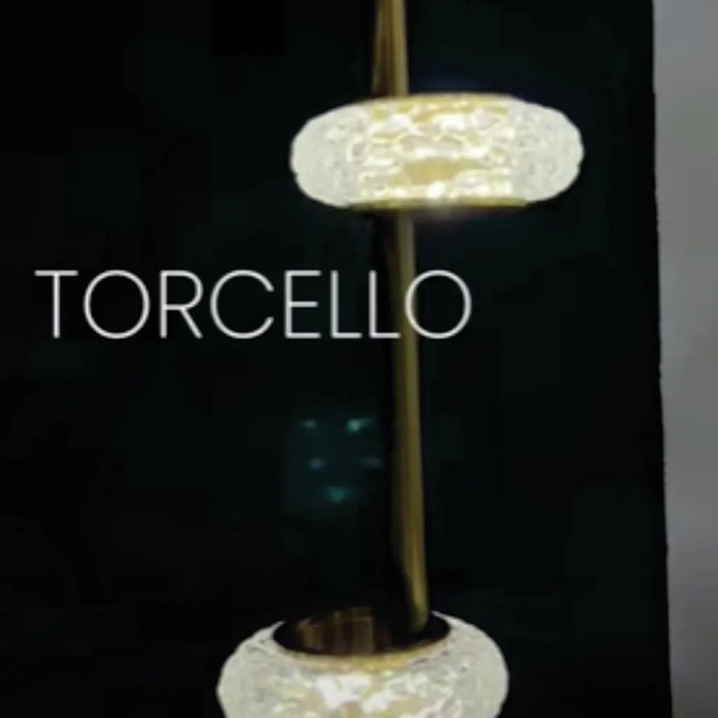 Pendente Torcello Vertical Ø15X60Cm Led 9W 3000K Bivolt Dourado Polído...