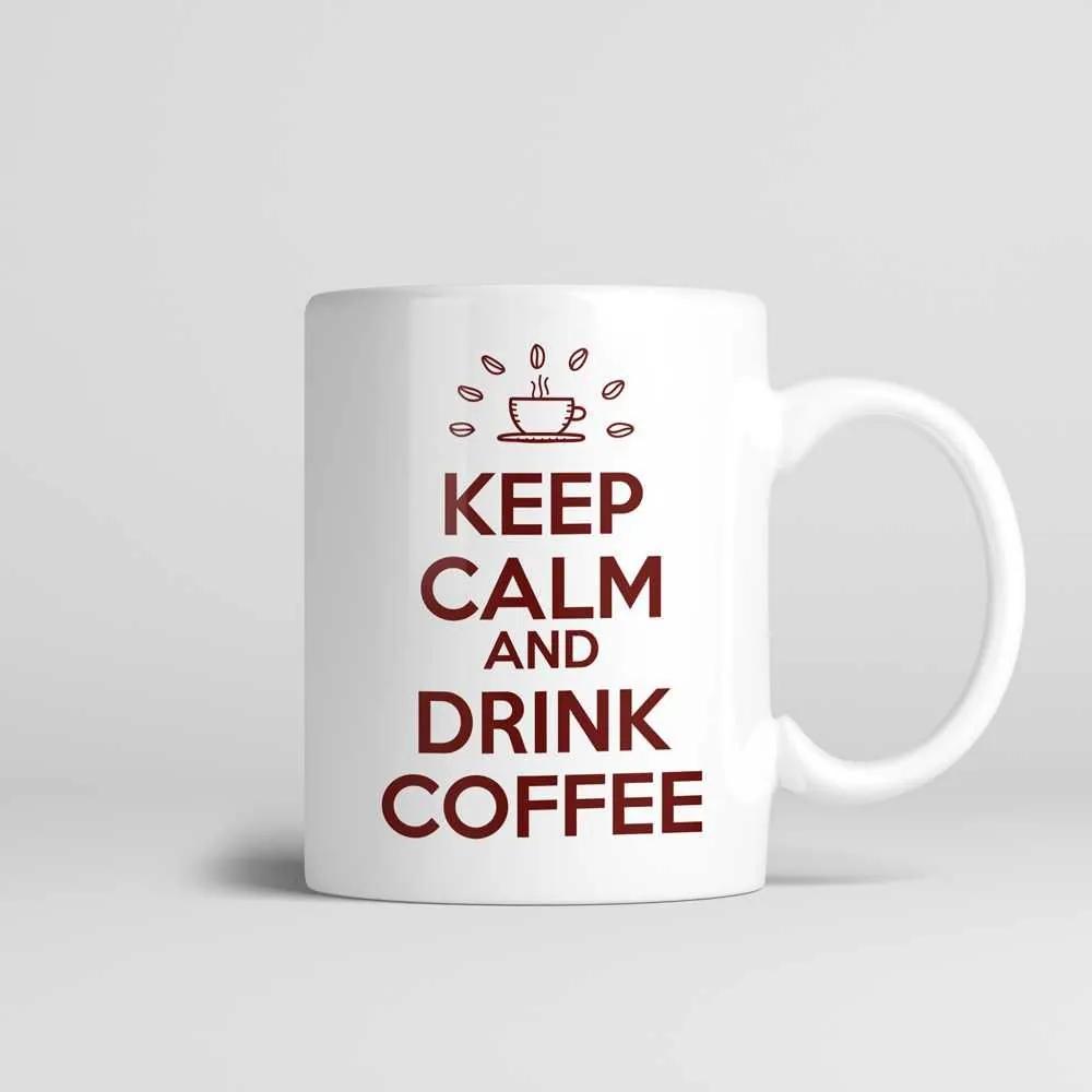 Caneca Cerâmica 330ml Keep Calm and Drink Coffee - Kokken