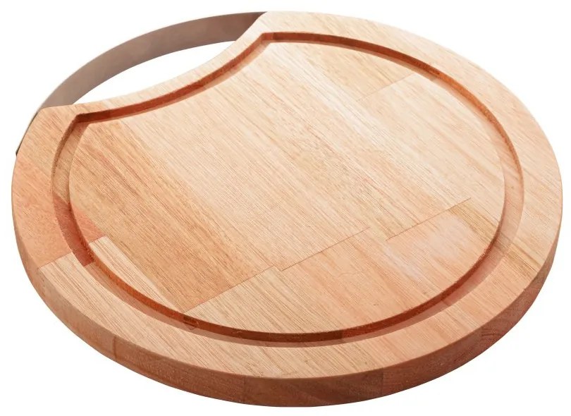 Tábua Para Carne Madeira Liptus Com Alça Inox 28x2cm 13277 Woodart