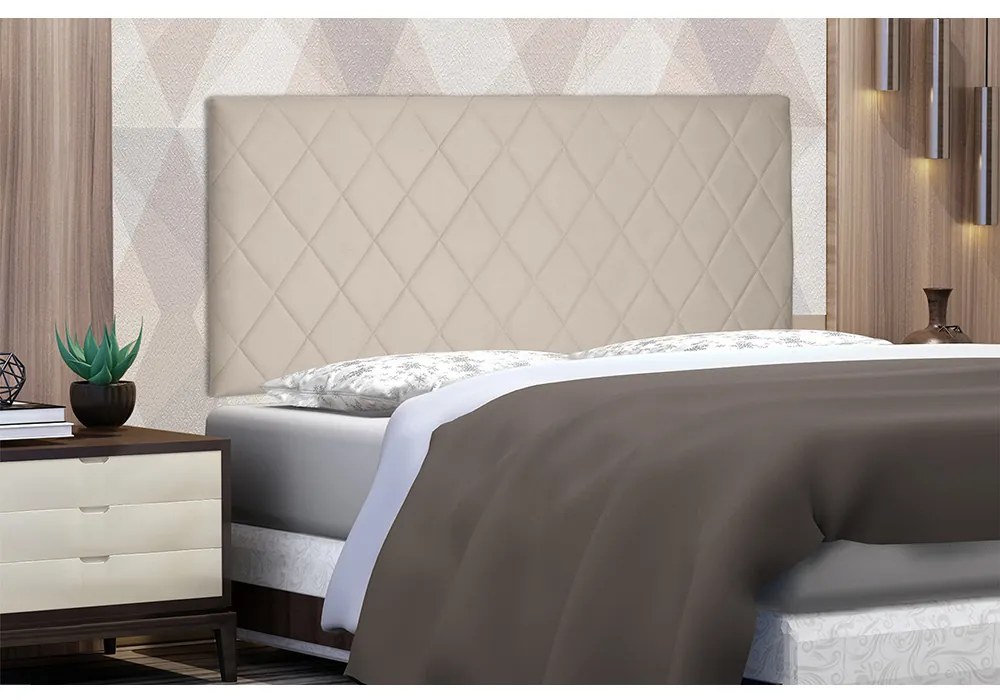 Cabeceira Painel Dubai Para Cama Box Queen 160 cm Suede - D'Rossi - Bege