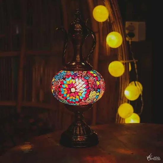 Abajur "Chaleira" Mosaico Color | Escuro