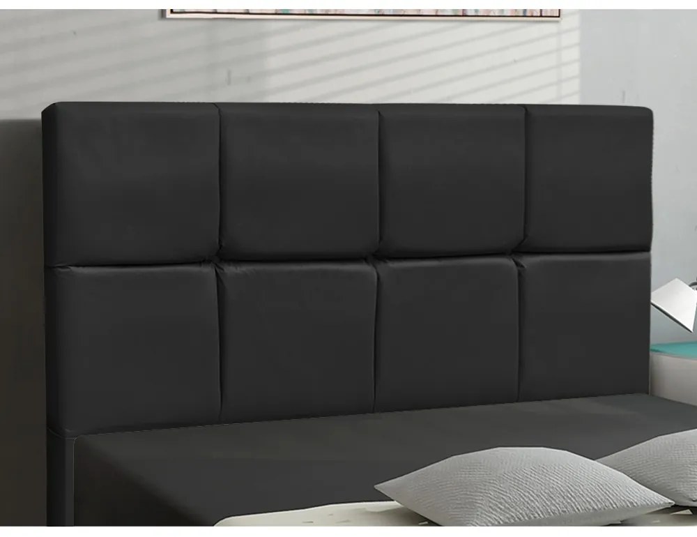 Cabeceira Roma para Cama Box Solteiro 90 cm Corino - D'Rossi - Preto