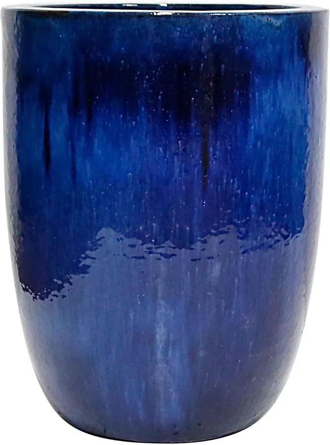 Vaso Vietnamita Cerâmica Importado U Planter Azul D44cm x A55cm
