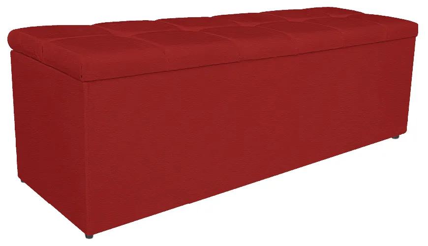 Calçadeira Estofada Manchester 160 cm Queen Size Corano Vermelho - ADJ Decor