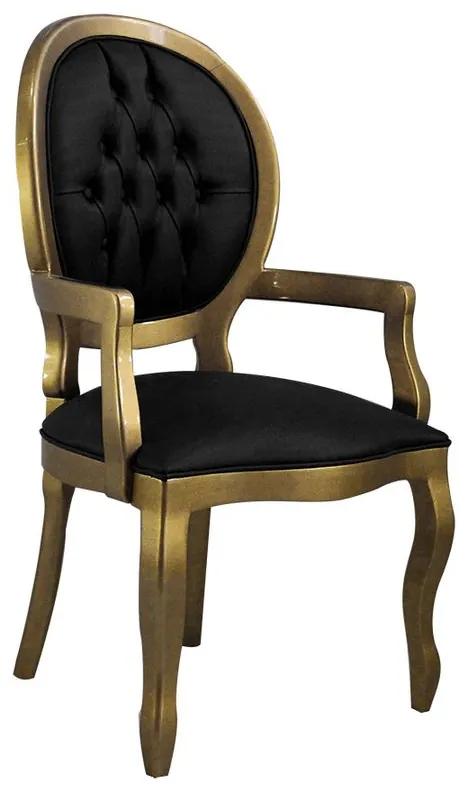 Cadeira de Jantar Medalhão Lisa com Braço - Wood Prime 15583 Liso