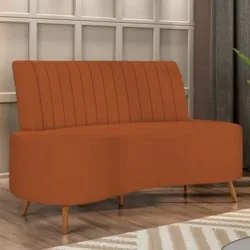 Sofá 2 Lugares para Sala Living 135cm Pés Palito Tamar Z08 Boucle Terr