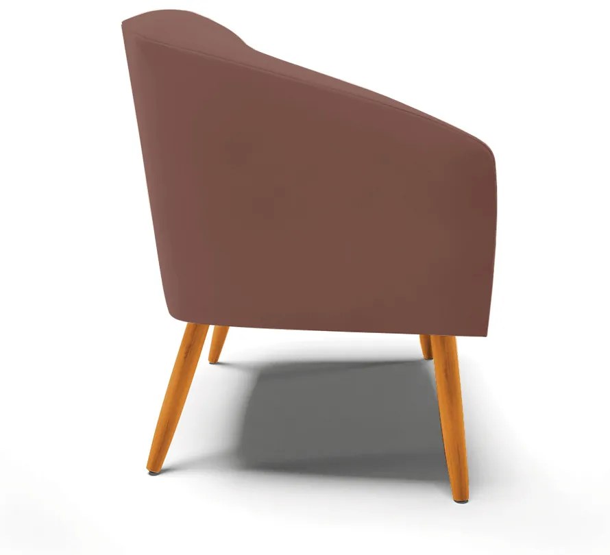 Poltrona Decorativa Pé Palito Castanho kit 2 Stella Veludo  Rosê D03 - D'Rossi
